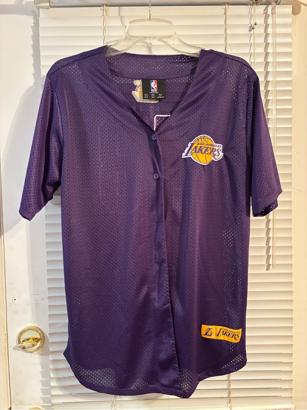 Los Angeles Lakers #48 NBA Purple Mesh Baseball Style Jersey Men’s Size Medium